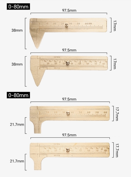 Brass vernier caliper structure